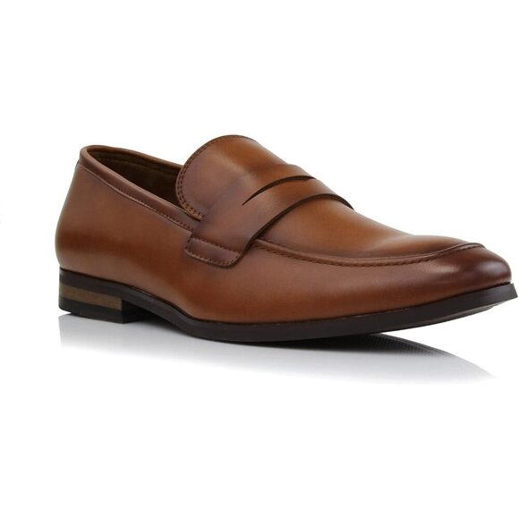 〽️Men\'s Cognac Ferro Aldo Collection Slip On Penny for Driving Moccasins Loafer